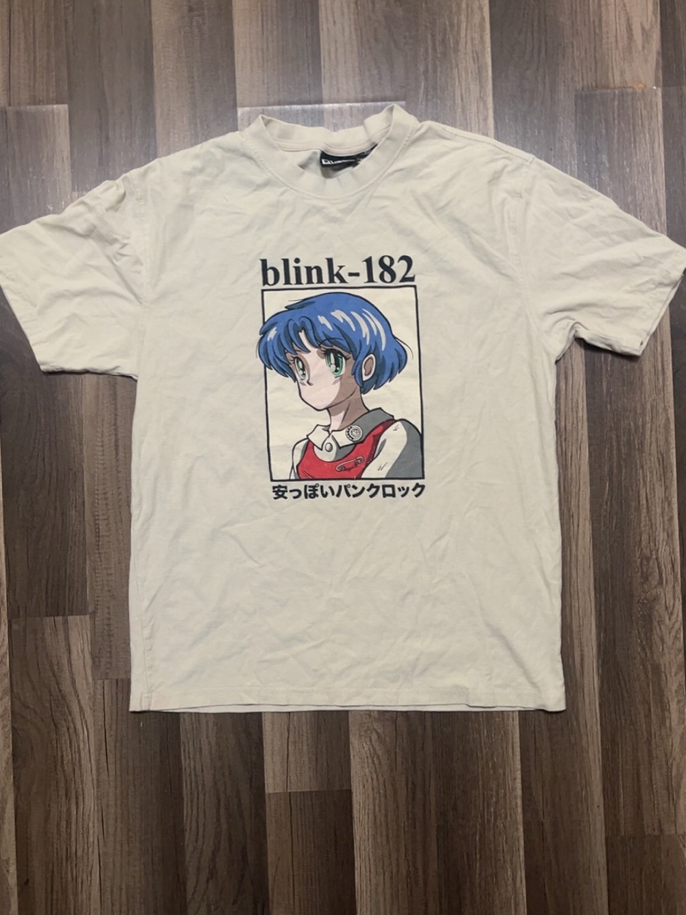 BLINK 182 Anime Girl Japanese Men’s Small White/Cream Band Shirt
